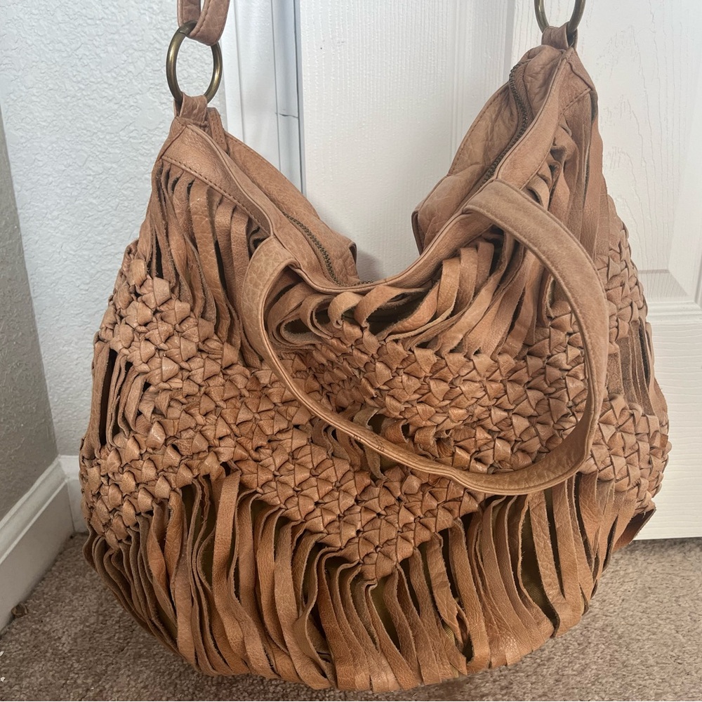 Day & Mood DayandMood Behemian Woven Leather Tote Bag - Picture 2 of 5